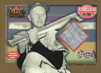 2002 Fleer Fall Classic - October Legends Game Used Gold #NNO Red Schoendienst Front