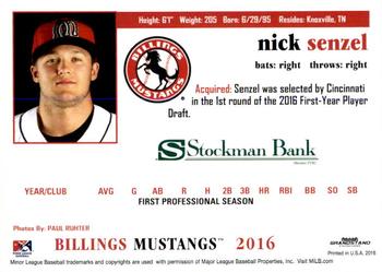 2016 Grandstand Billings Mustangs #NNO Nick Senzel Back