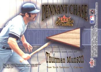 2002 Fleer Fall Classic - Pennant Chase Game Used Dual #NNO Fred Lynn / Thurman Munson Back