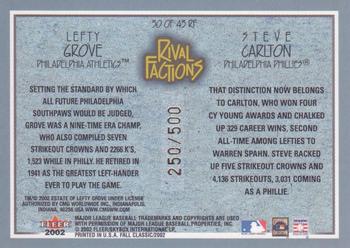 2002 Fleer Fall Classic - Rival Factions #30 RF Steve Carlton / Lefty Grove Back