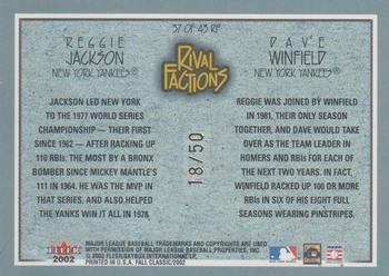 2002 Fleer Fall Classic - Rival Factions #37 RF Reggie Jackson / Dave Winfield Back
