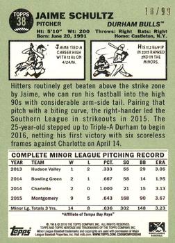 2016 Topps Heritage Minor League - Blue #38 Jaime Schultz Back