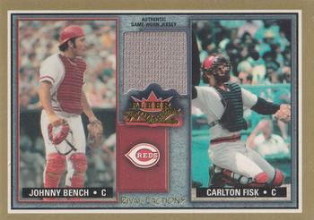 2002 Fleer Fall Classic - Rival Factions Game Used #RF JB-CF Carlton Fisk / Johnny Bench Front
