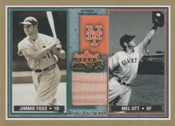 2002 Fleer Fall Classic - Rival Factions Game Used #RF JF-MO Jimmie Foxx / Mel Ott Front