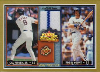 2002 Fleer Fall Classic - Rival Factions Game Used #RF CR-RY Cal Ripken Jr. / Robin Yount Front