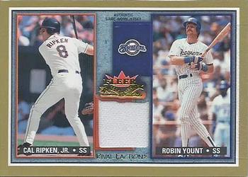 2002 Fleer Fall Classic - Rival Factions Game Used #RF CR-RY Cal Ripken Jr. / Robin Yount Front