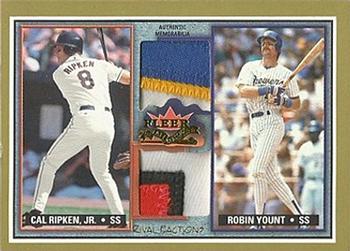 2002 Fleer Fall Classic - Rival Factions Game Used Dual Patch #NNO Cal Ripken, Jr. / Robin Yount Front
