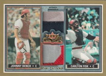 2002 Fleer Fall Classic - Rival Factions Game Used Dual Patch #NNO Johnny Bench / Carlton Fisk  Front