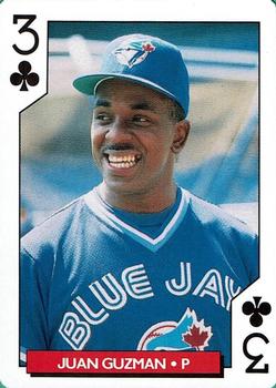 1995 Bicycle Aces Toronto Blue Jays Playing Cards #3♣ Juan Guzman Front