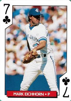1995 Bicycle Aces Toronto Blue Jays Playing Cards #7♣ Mark Eichhorn Front