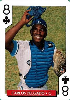 1995 Bicycle Aces Toronto Blue Jays Playing Cards #8♣ Carlos Delgado Front