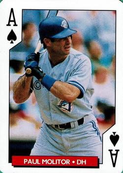 1995 Bicycle Aces Toronto Blue Jays Playing Cards #A♠ Paul Molitor Front