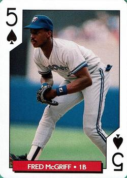 1995 Bicycle Aces Toronto Blue Jays Playing Cards #5♠ Fred McGriff Front