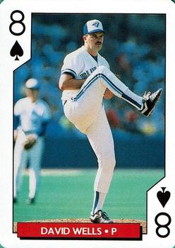 1995 Bicycle Aces Toronto Blue Jays Playing Cards #8♠ David Wells Front