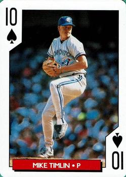 1995 Bicycle Aces Toronto Blue Jays Playing Cards #10♠ Mike Timlin Front