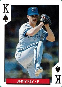1995 Bicycle Aces Toronto Blue Jays Playing Cards #K♠ Jimmy Key Front