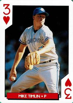 1995 Bicycle Aces Toronto Blue Jays Playing Cards #3♥ Mike Timlin Front