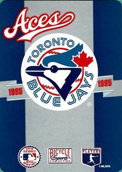 1995 Bicycle Aces Toronto Blue Jays Playing Cards #4♥ Ed Sprague Back