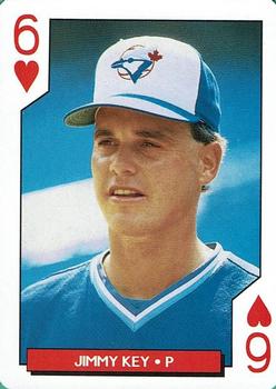 1995 Bicycle Aces Toronto Blue Jays Playing Cards #6♥ Jimmy Key Front