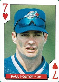 1995 Bicycle Aces Toronto Blue Jays Playing Cards #7♥ Paul Molitor Front