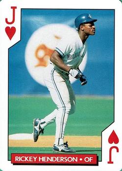 1995 Bicycle Aces Toronto Blue Jays Playing Cards #J♥ Rickey Henderson Front
