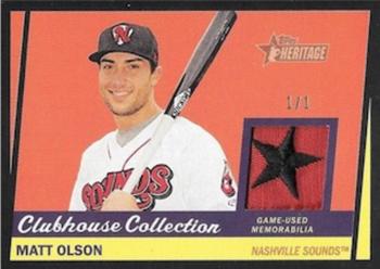 2016 Topps Heritage Minor League - Clubhouse Collection Relics Black Border Patch #CCR-MO Matt Olson Front