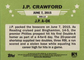 2016 Topps Heritage Minor League - Minor Miracles #MM-14 J.P. Crawford Back