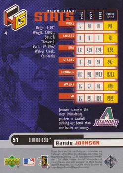 1999 Upper Deck HoloGrFX #4 Randy Johnson Back