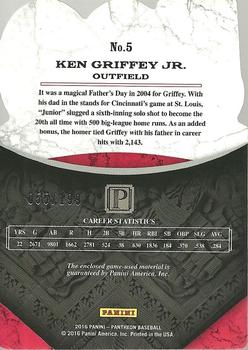 2016 Panini Pantheon #5 Ken Griffey Jr. Back