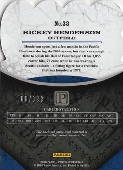 2016 Panini Pantheon #33 Rickey Henderson Back