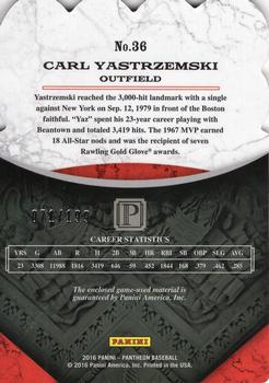2016 Panini Pantheon #36 Carl Yastrzemski Back