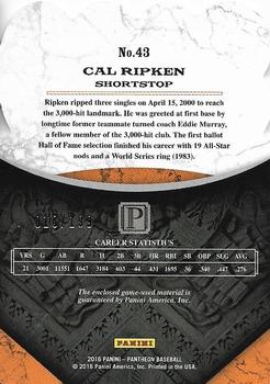 2016 Panini Pantheon #43 Cal Ripken Jr. Back