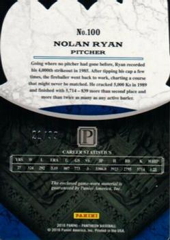 2016 Panini Pantheon #100 Nolan Ryan Back