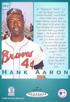 1996-97 Hallmark Keepsake Ornament Cards #HK2 Hank Aaron Back
