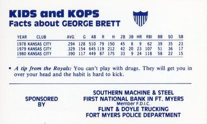 1981 Kansas City Royals Police #NNO George Brett Back