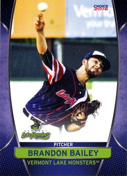 2016 Choice Vermont Lake Monsters #12 Brandon Bailey Front