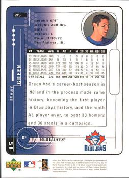 1999 Upper Deck MVP #215 Shawn Green Back