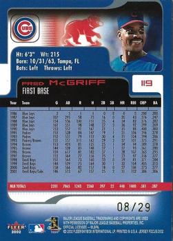 2002 Fleer Focus Jersey Edition - Jersey Parallel #119 Fred McGriff Back