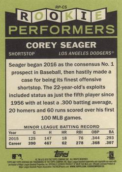 2016 Topps Heritage - Rookie Performers #RP-CS Corey Seager Back