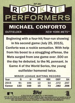 2016 Topps Heritage - Rookie Performers #RP-MC Michael Conforto Back