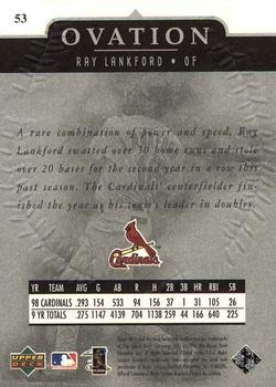 1999 Upper Deck Ovation #53 Ray Lankford Back