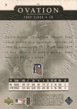 1999 Upper Deck Ovation #3 Tony Clark Back