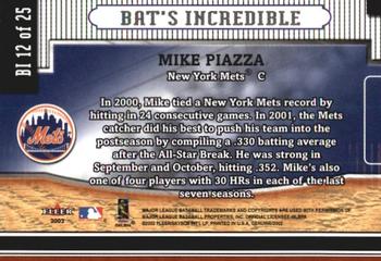 2002 Fleer Genuine - Bat's Incredible #BI12 Mike Piazza  Back