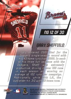 2002 Fleer Genuine - Names of the Game #NG12 Gary Sheffield  Back