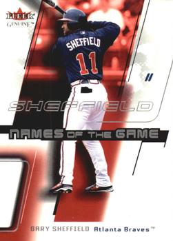 2002 Fleer Genuine - Names of the Game #NG12 Gary Sheffield  Front