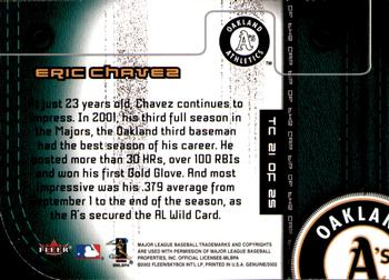 2002 Fleer Genuine - Tip of the Cap #TC21 Eric Chavez  Back