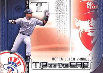 2002 Fleer Genuine - Tip of the Cap #TC2 Derek Jeter  Front