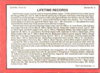 1983 ASA Bob Feller - Autographed Red Border #10 Bob Feller / Jim Hegan / Al Rosen / Luke Easter Back