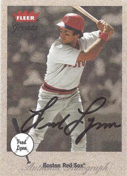 2002 Fleer Greats of the Game - Autographs #NNO Fred Lynn Front