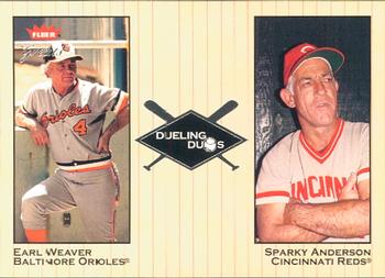 2002 Fleer Greats of the Game - Dueling Duos #11 DD Earl Weaver / Sparky Anderson Front